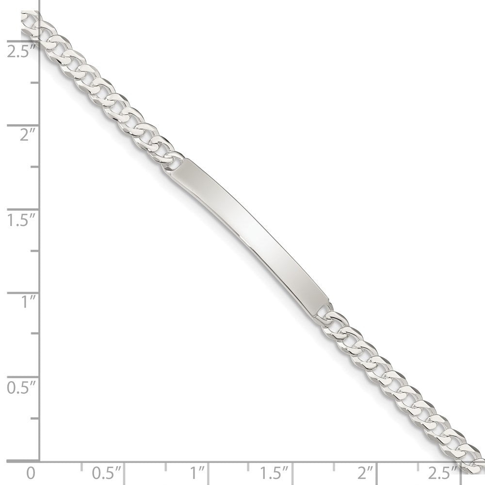 Sterling Silver Curb Link ID Bracelet 7.5 inches