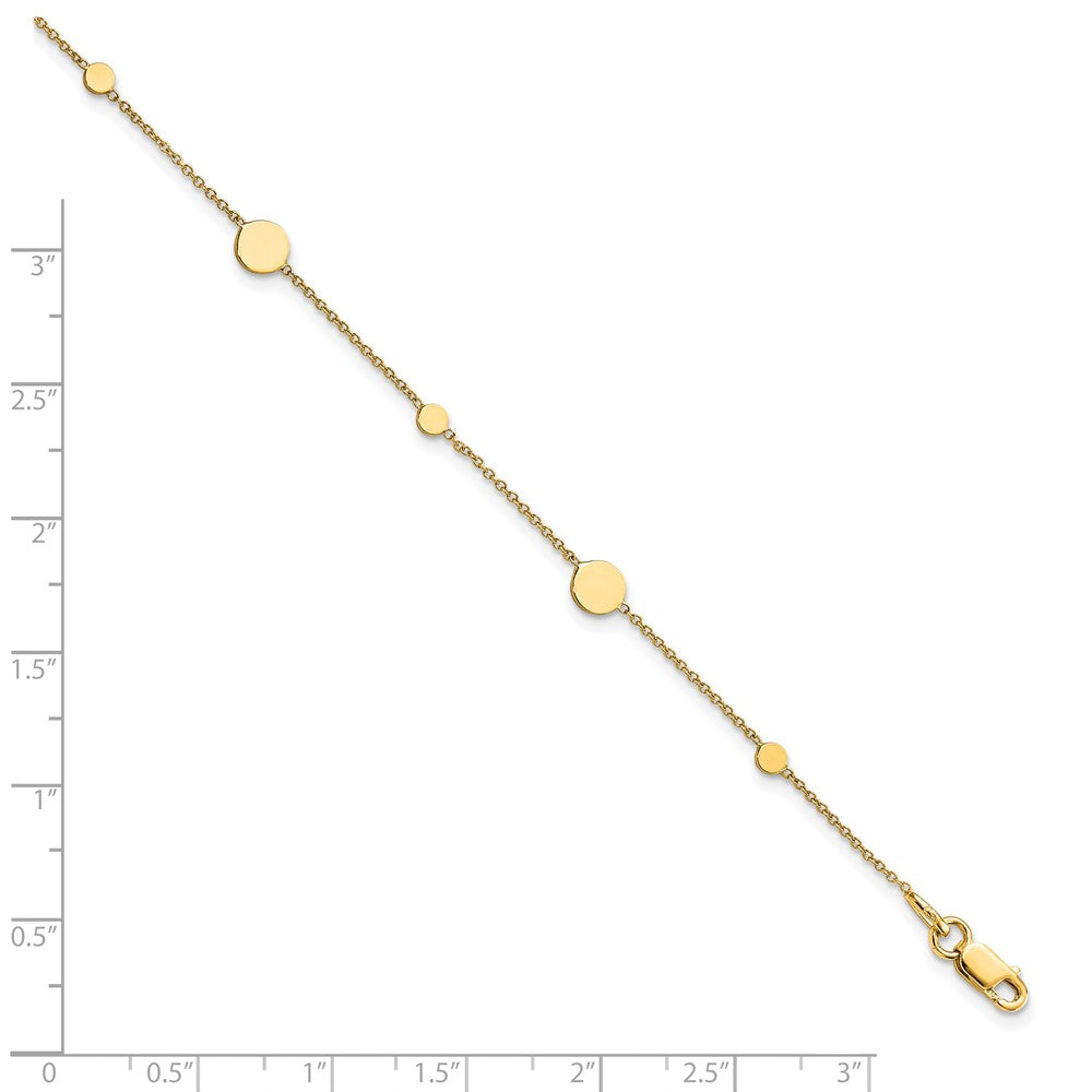14k Polished Disc w/ 1in ext. Anklet