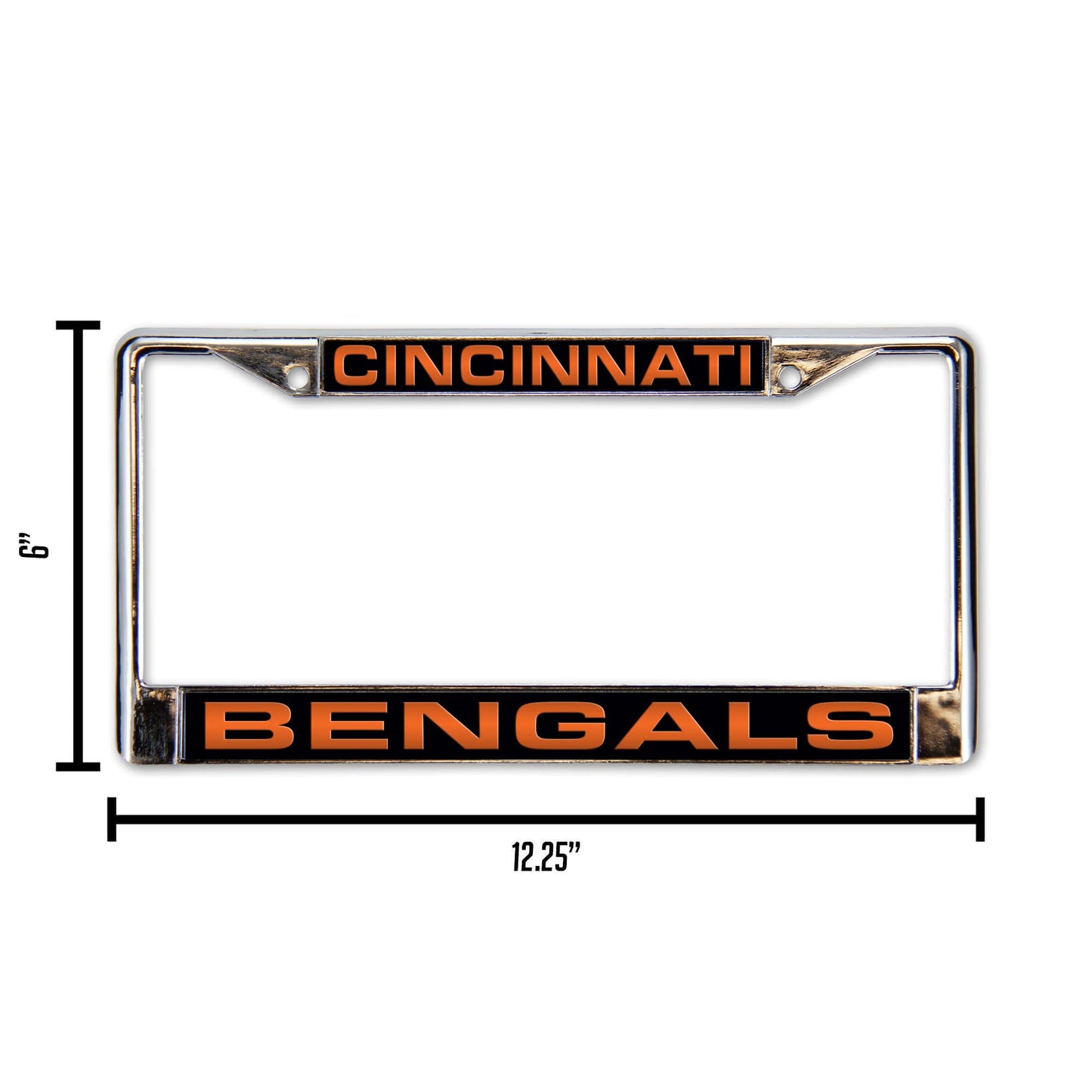 Cincinnati Bengals License Plate Frame Laser Cut Chrome