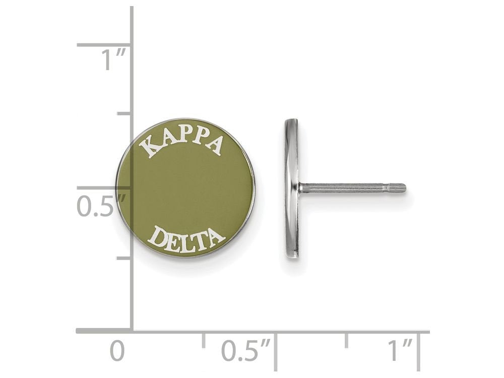 Sterling Silver Official Licensed Greek Sororities Kappa Delta (??) Enameled Post Earrings
