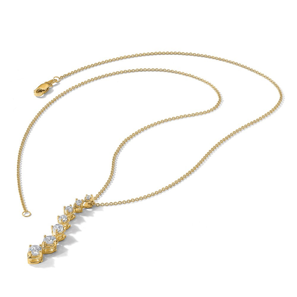 14k Polished 1 carat Diamond Circle 18 inch Necklace