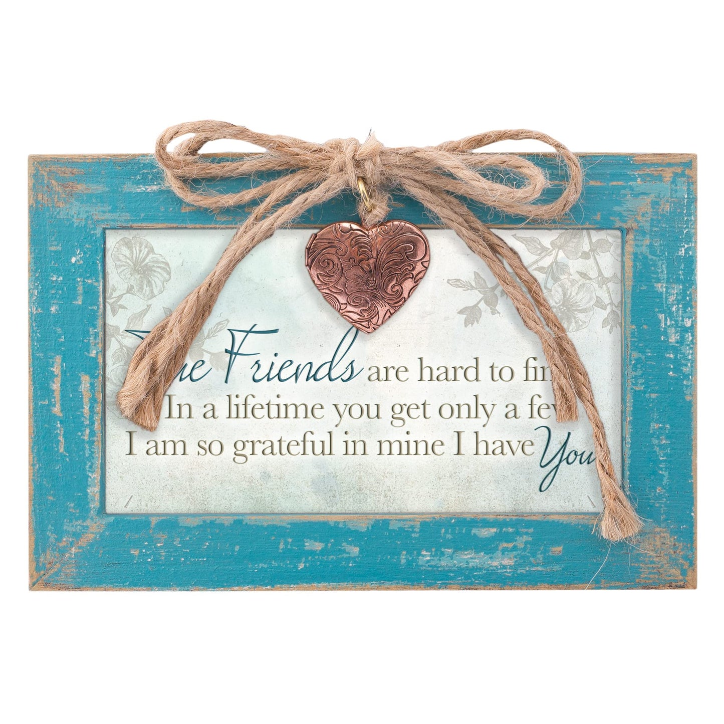Cottage Garden True Friends Grateful Petite Locket Distressed Teal Music Box Plays Tune That's What Friends are for