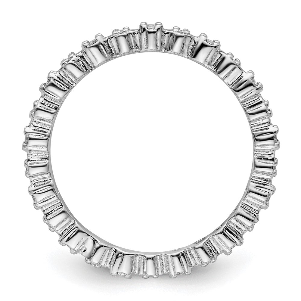 Sterling Silver Stackable Expressions White Topaz & Diamond Ring Size -9