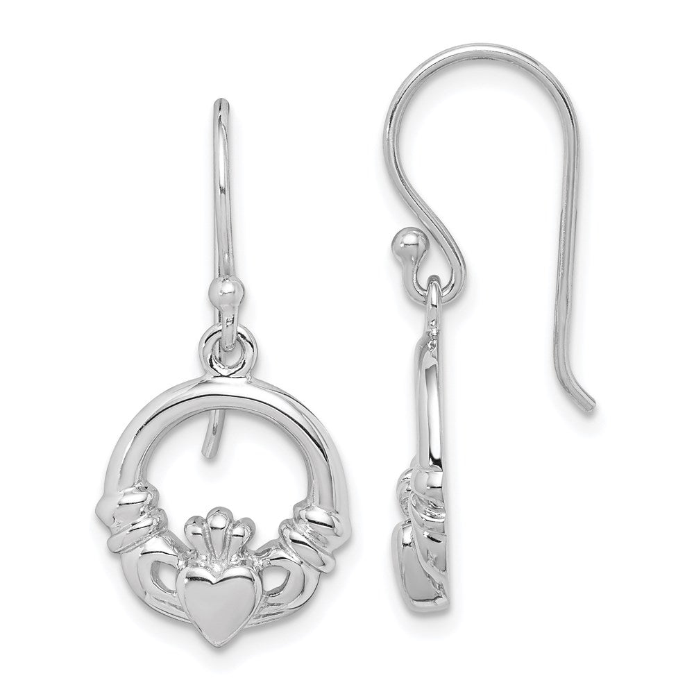 Sterling Silver Rhodium-plated Polished CZ Dangle Earrings