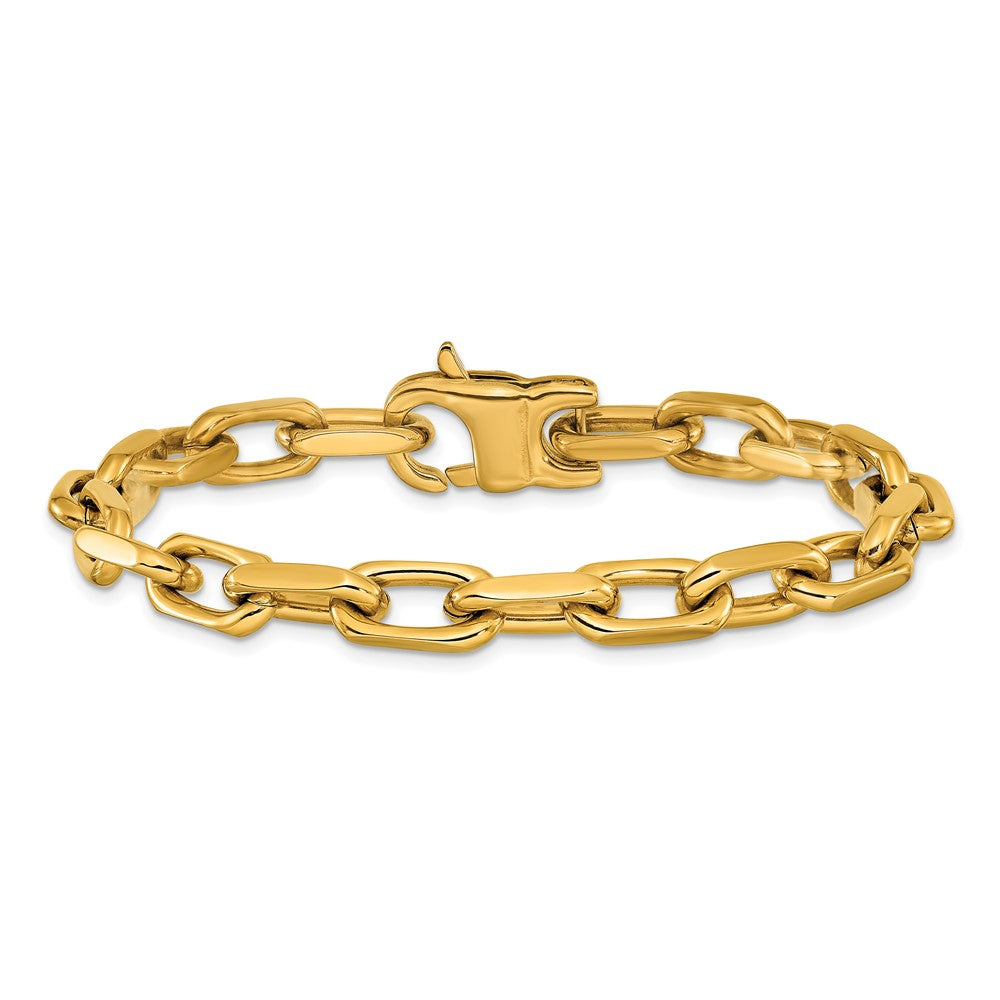 Chisel Stainless Steel Polished Yellow IP-plated 7mm 7.75 inch Open Link Bracelet 7.25 inches