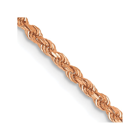 14K Rose Gold 20 inch 1.75mm Diamond-cut Rope with Lobster Clasp Chain