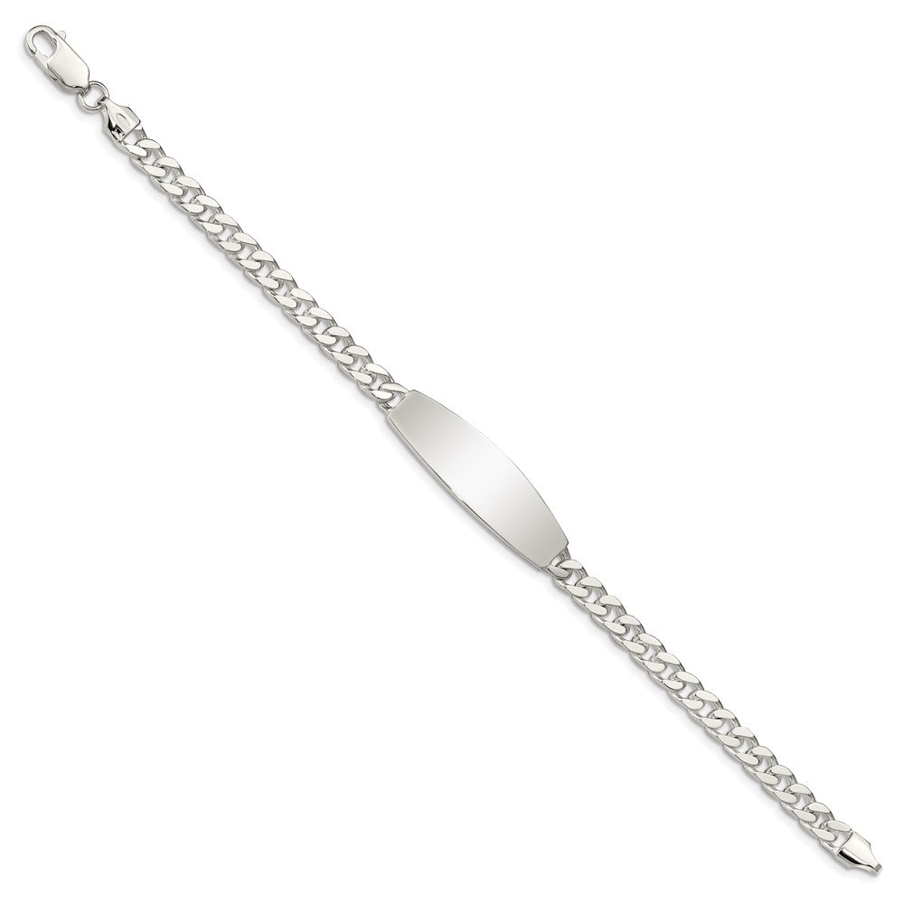 Sterling Silver Curb Link ID Bracelet 7.5 inches