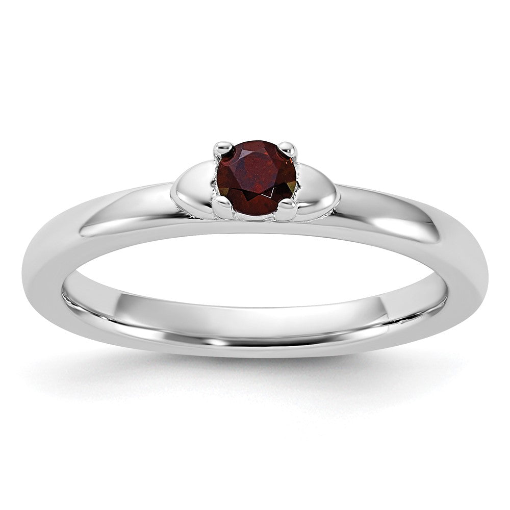Sterling Silver Stackable Expressions Garnet Ring