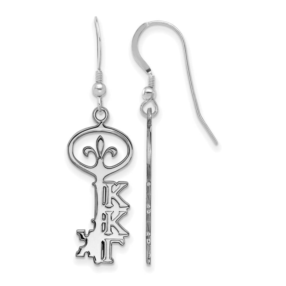 Sterling Silver Official Licensed Greek Sororities Kappa Kappa Gamma (???) Medium Dangle Earrings
