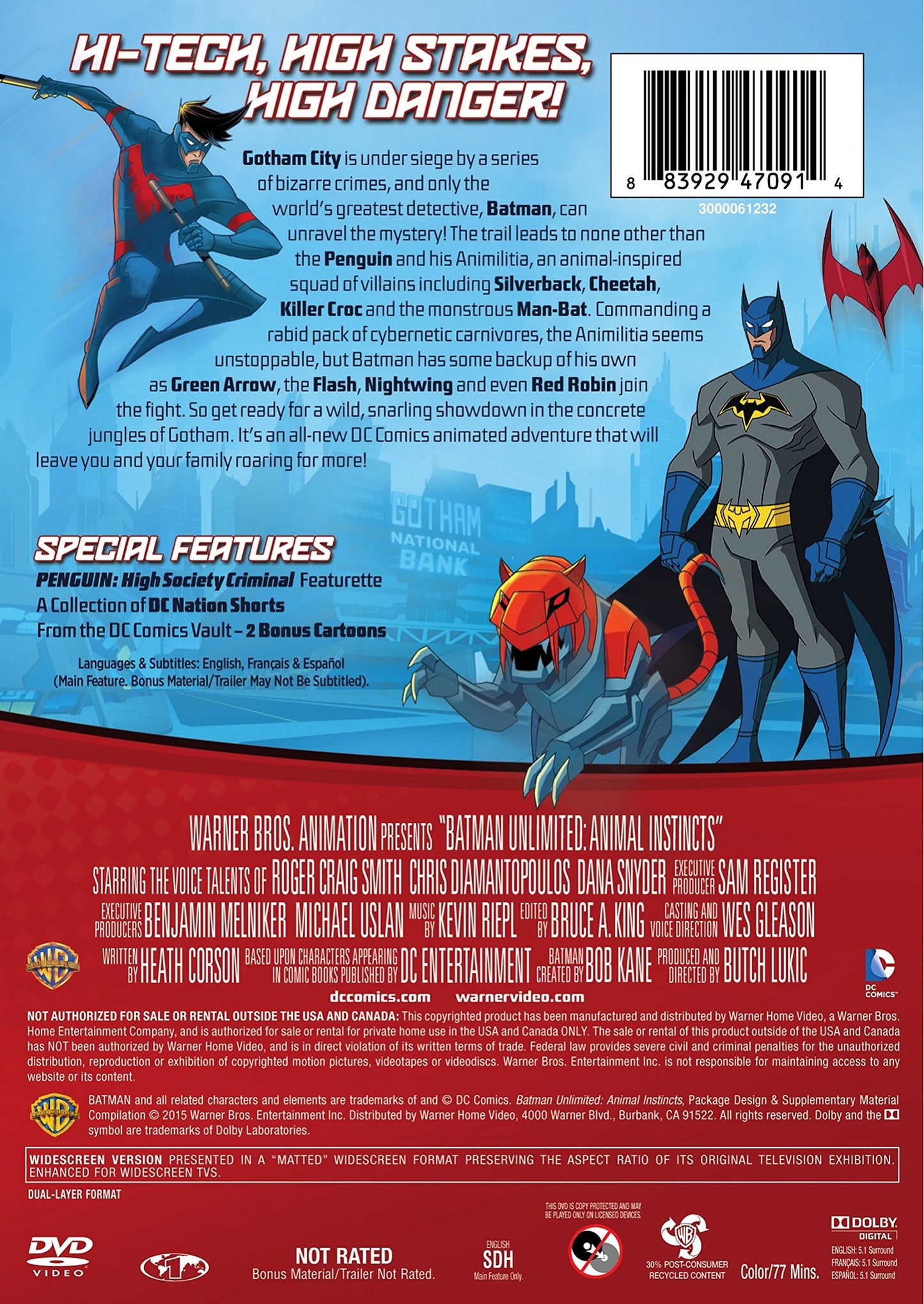 Batman Unlimited: Animal Instincts (No Figurine) (DVD), Warner Home Video, Animation
