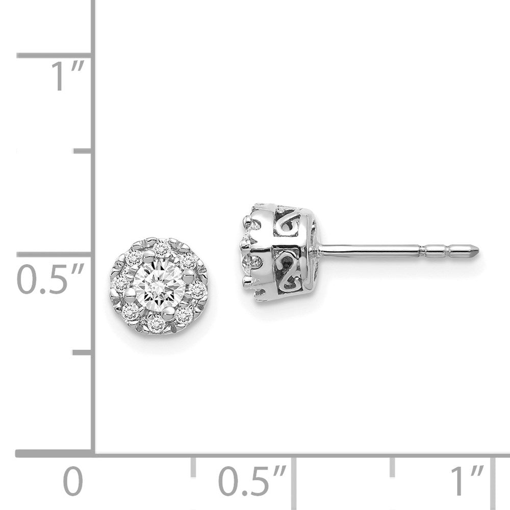 14k White Gold Diamond Semi-mount Stud Earrings