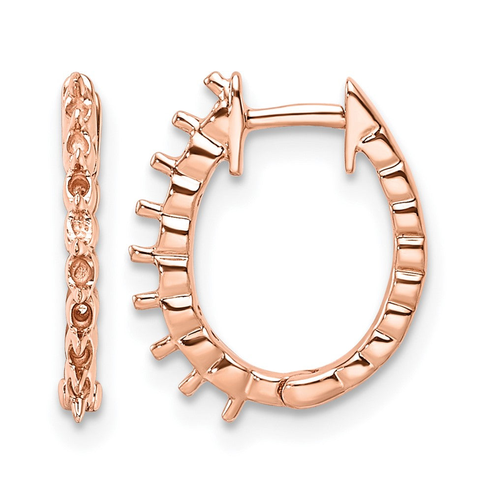 14K Rose Gold Hinged Hoop Earring Mountings (Holds 16 x 1.5mm Round)