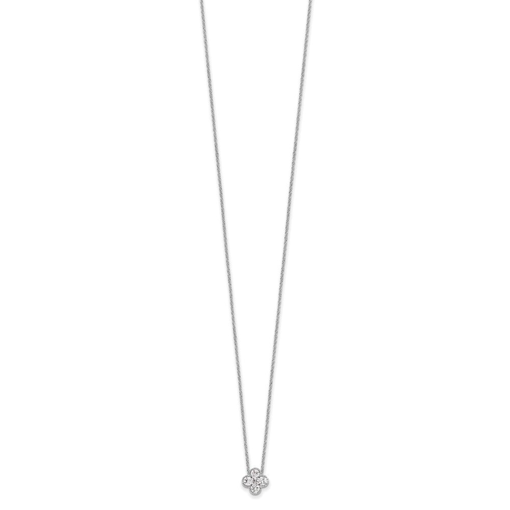 True Origin 14k White Gold 1/2 carat Lab Grown Diamond VS DEF 18 inch Bloom Floral Pendant Necklace