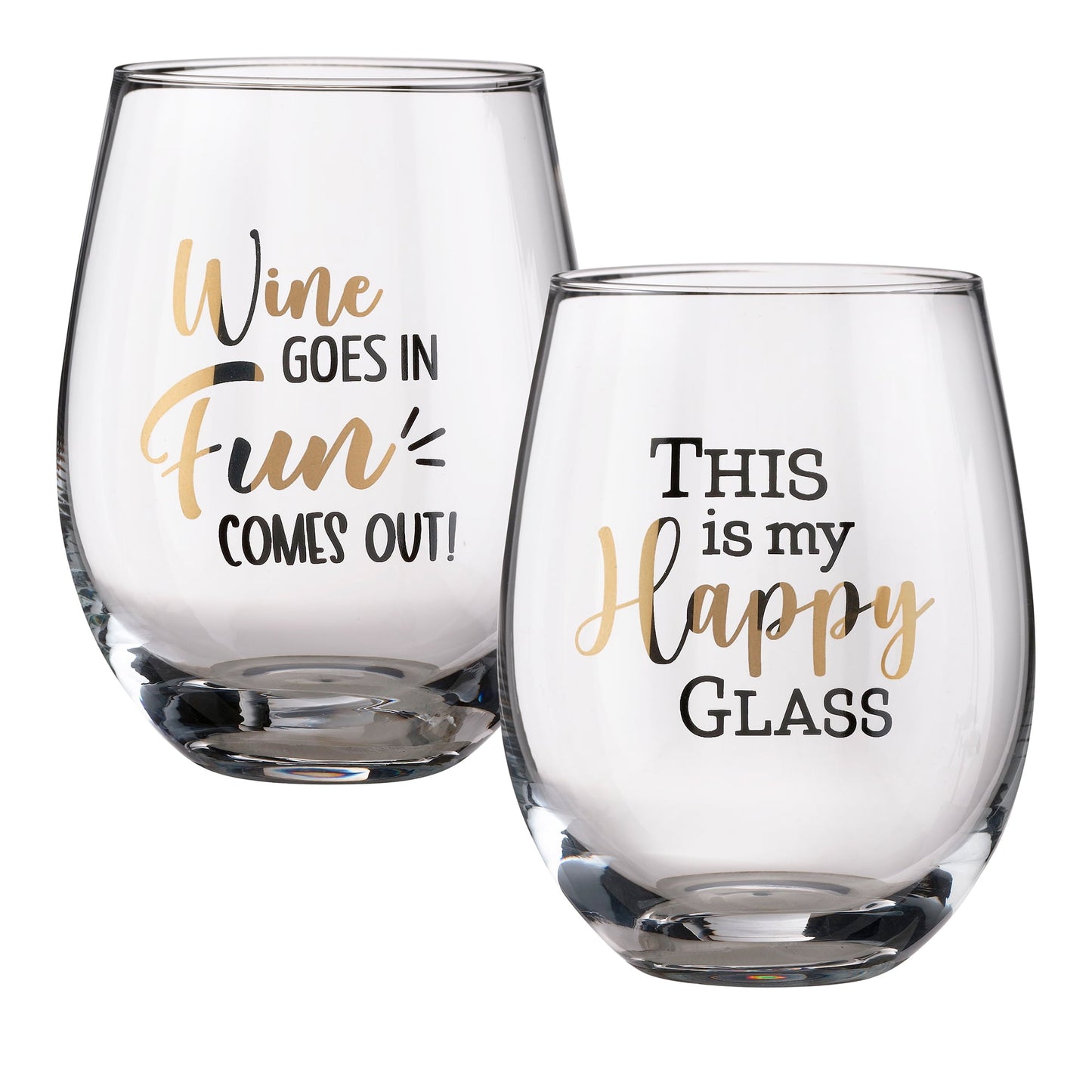 Lillian Rose Wine Glass Set with Fun Sayings