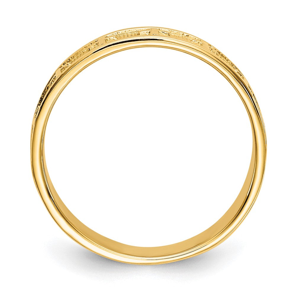 14k Polished & Satin Cross Band Size 5.75