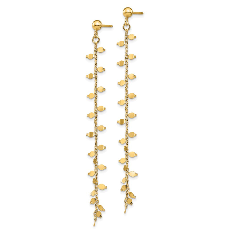 Sterling Silver Gold-plated Polished Post Dangle Earrings
