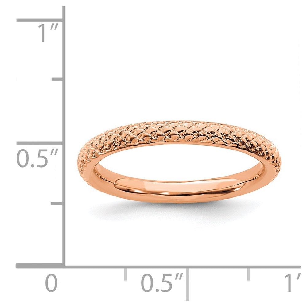 Sterling Silver Stackable Expressions Pink-plated Cable Ring