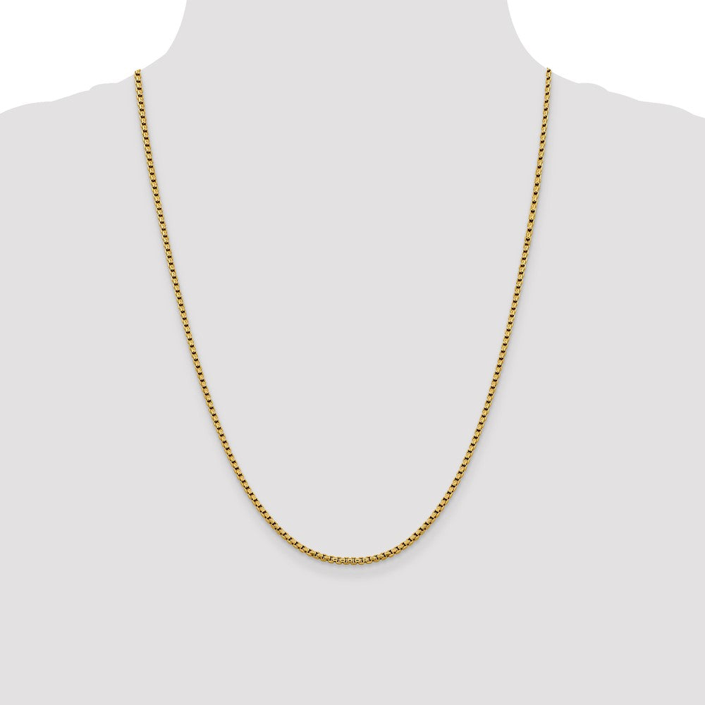 14K 2.4mm Semi-Solid D/C Round Box Chain