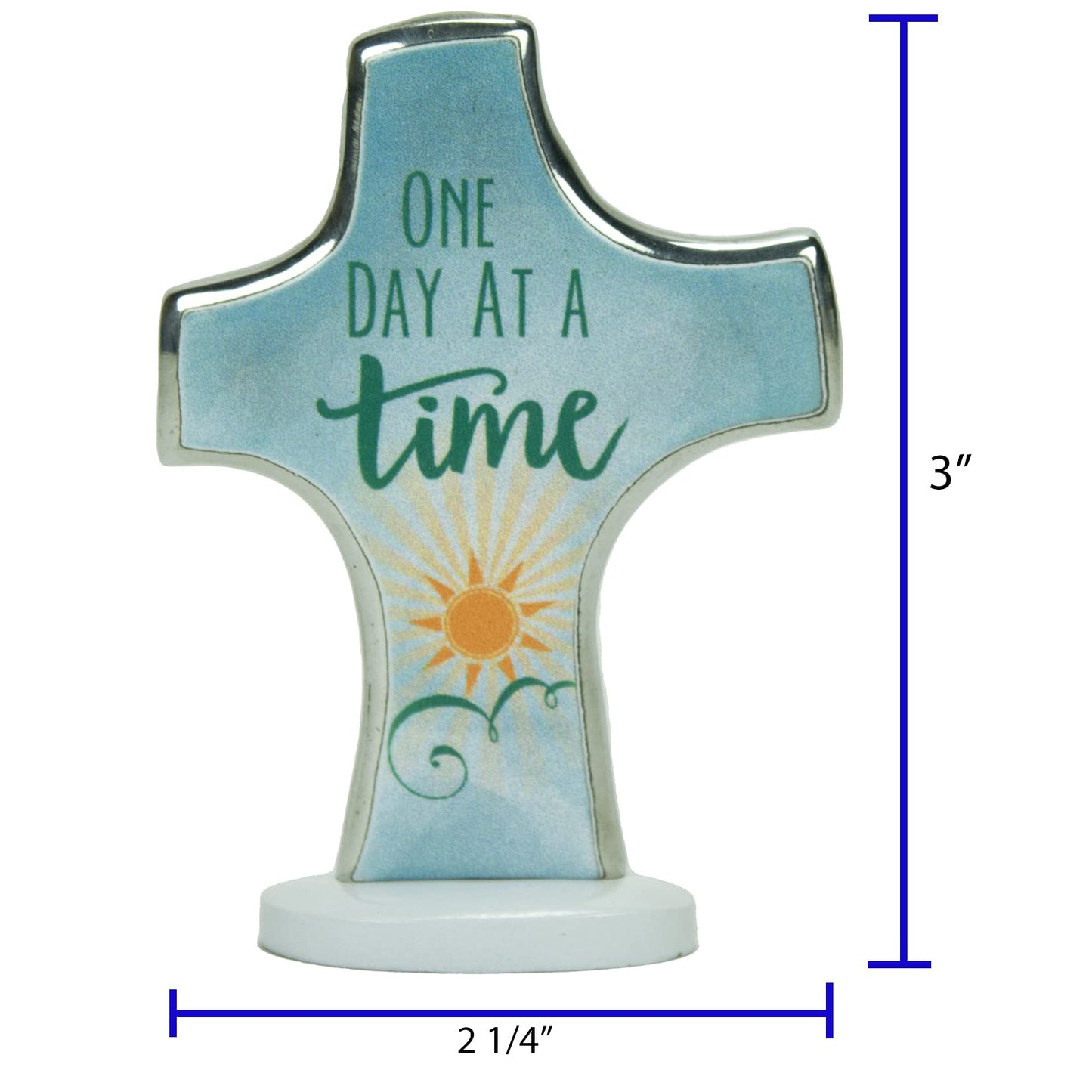 Abbey & CA Gift One Day at A Time Small Artmetal Standing Cross