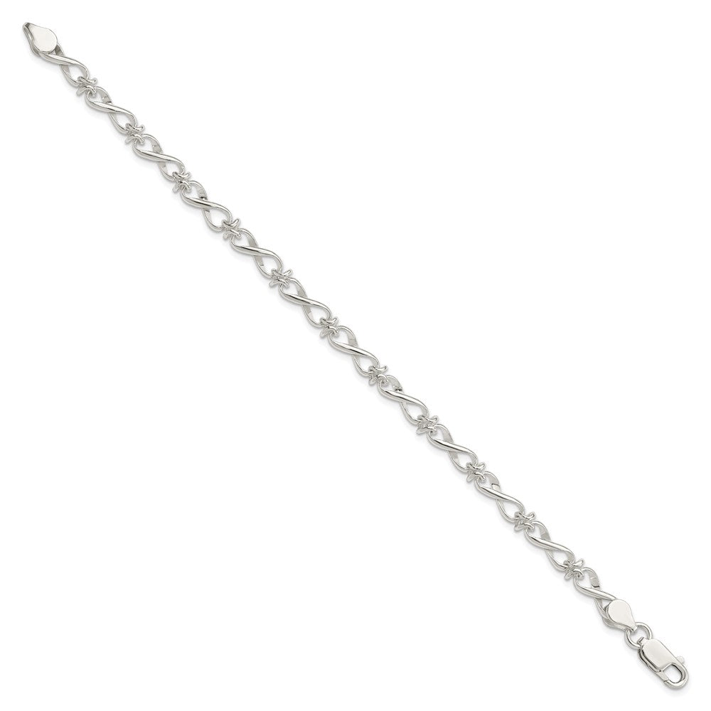 Sterling Silver Polished Fancy Link Bracelet 7.5 inches