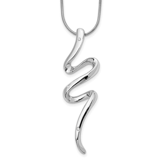 White Ice Sterling Silver Rhodium-plated 18 Inch Diamond Necklace with 2 Inch Extender 18 Inches