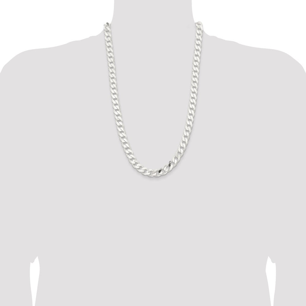 Sterling Silver 11mm Curb Chain 26 Inches