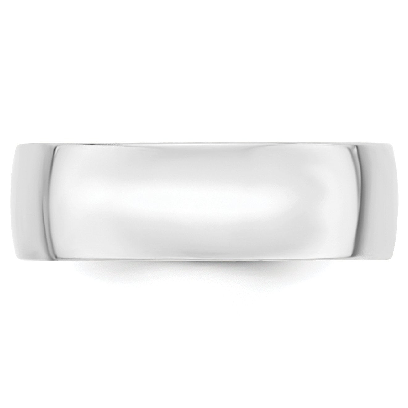 10k White Gold 7mm Lightweight Comfort Fit Wedding Band Size 8.5