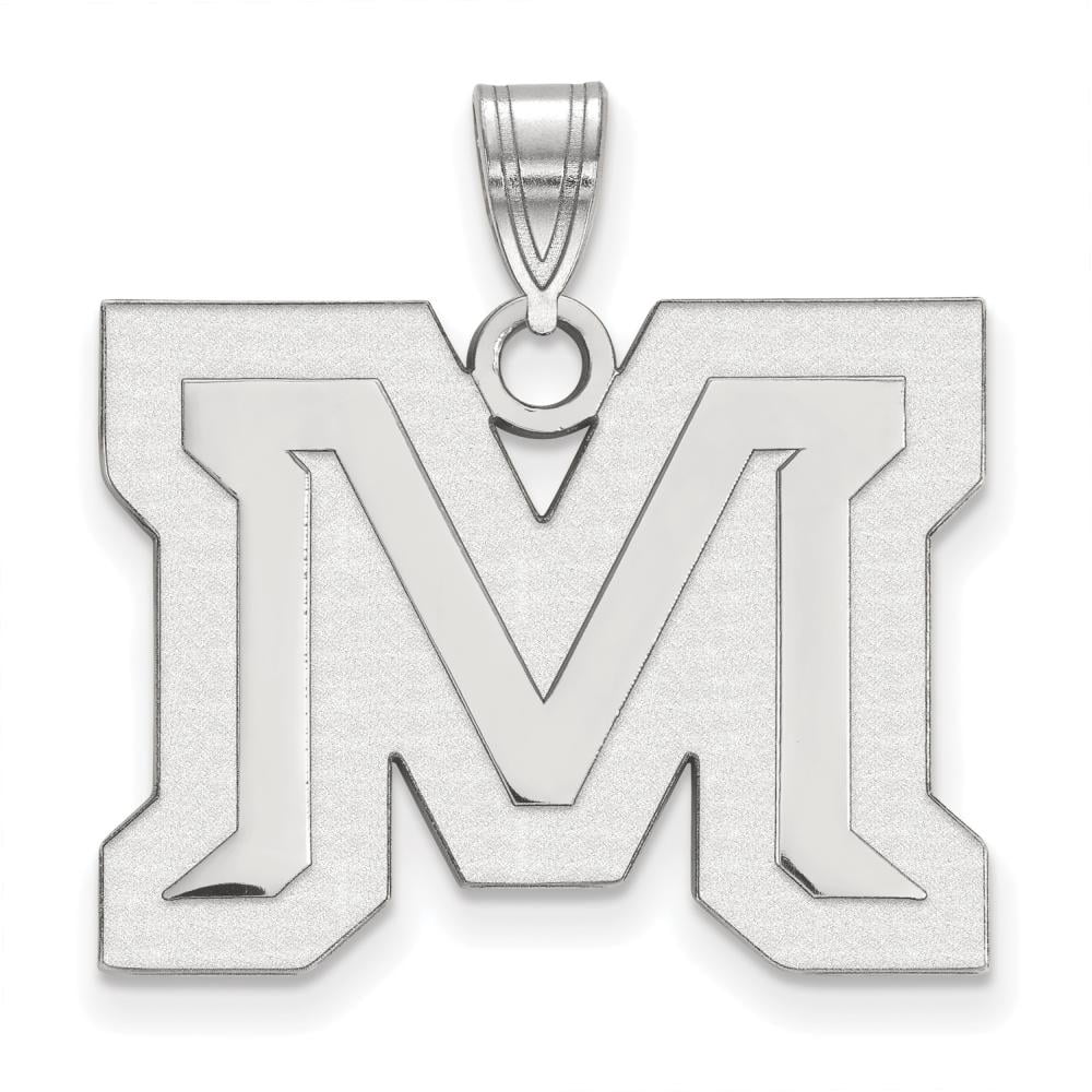 Sterling Silver LogoArt Official Licensed Collegiate Montana State University (MSU) Large Pendant