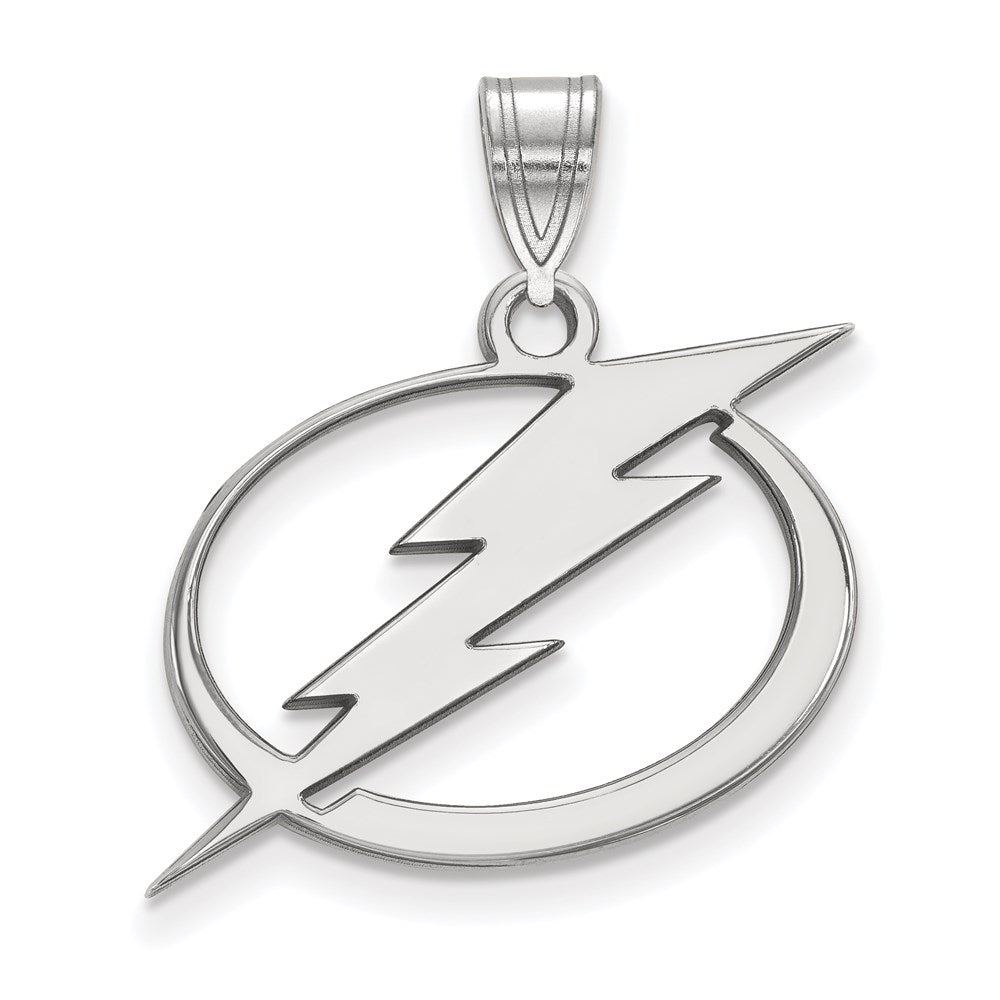10k White Gold NHL LogoArt Tampa Bay Lightning Large Pendant