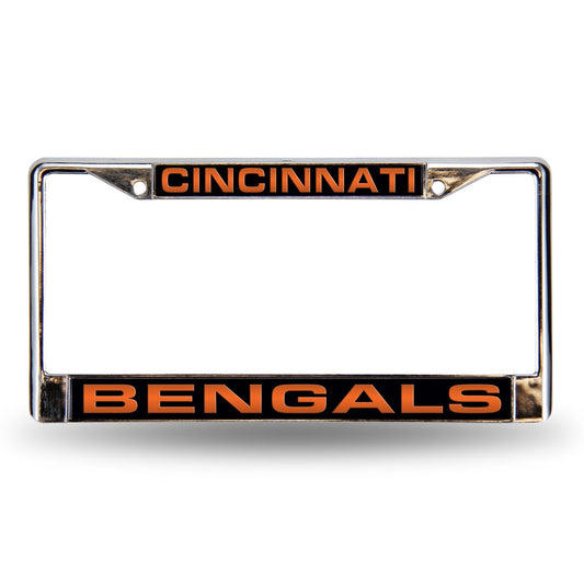 Cincinnati Bengals License Plate Frame Laser Cut Chrome