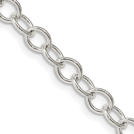 Sterling Silver 5.3mm Oval Cable Chain 22 Inches