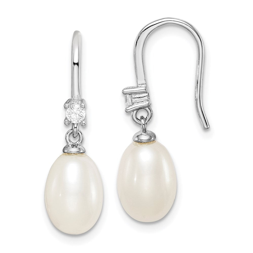 Sterling Silver Rhodium Plated Blue and White Topaz Earrings