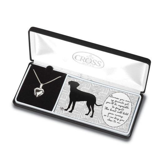 Silver-plated Heart Locket Dog Pet Loss 18 inch Necklace