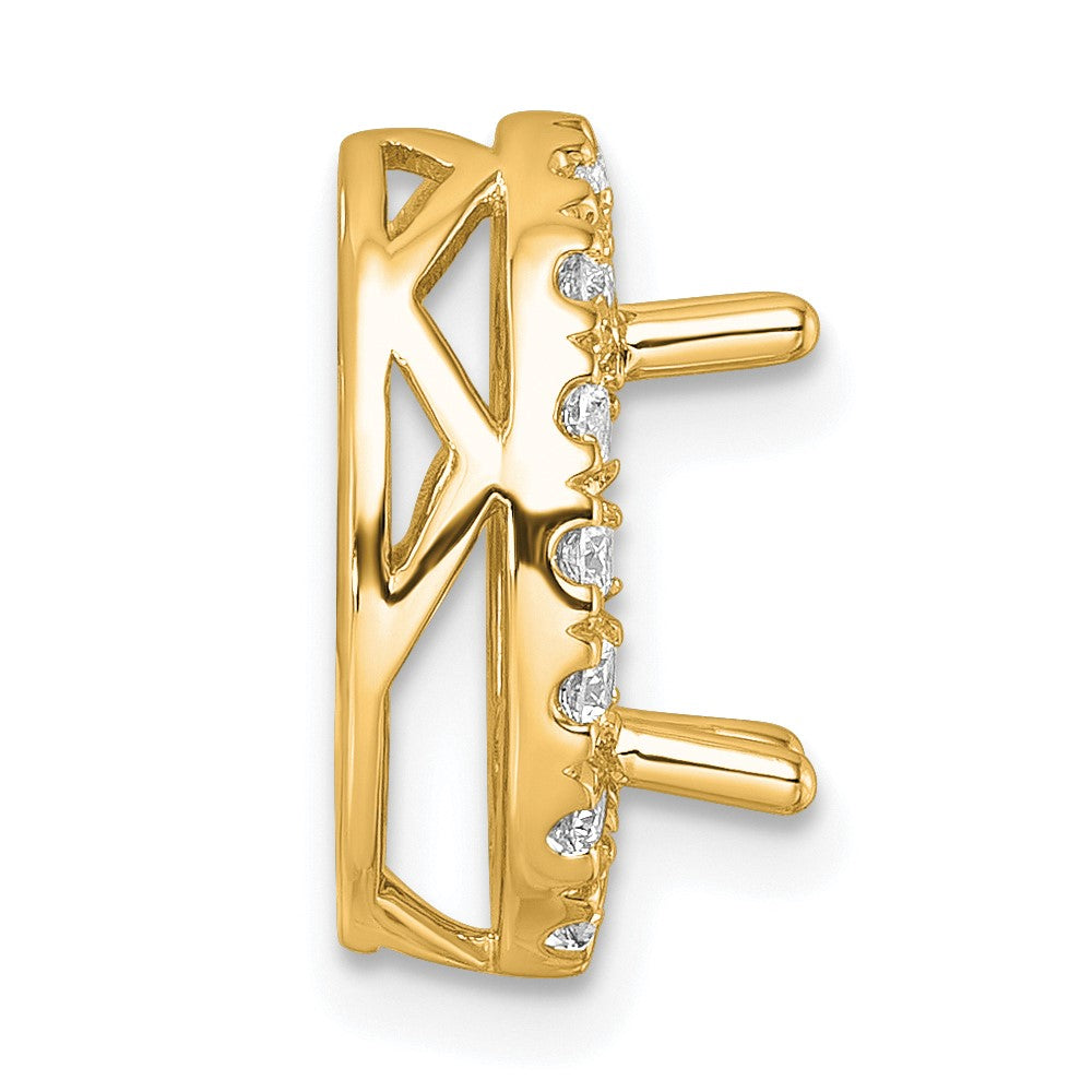 14k 1/2 carat Lab Grown Diamond VS/SI+ G+ Semi Mount Halo Chain Slide Pendant