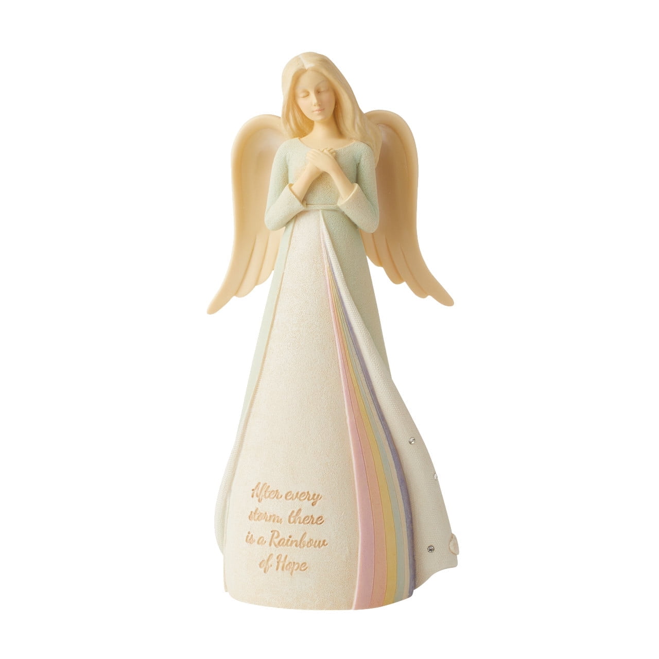 Enesco Foundations Rainbow Angel Resin Bereavement Figurine 7.5in H