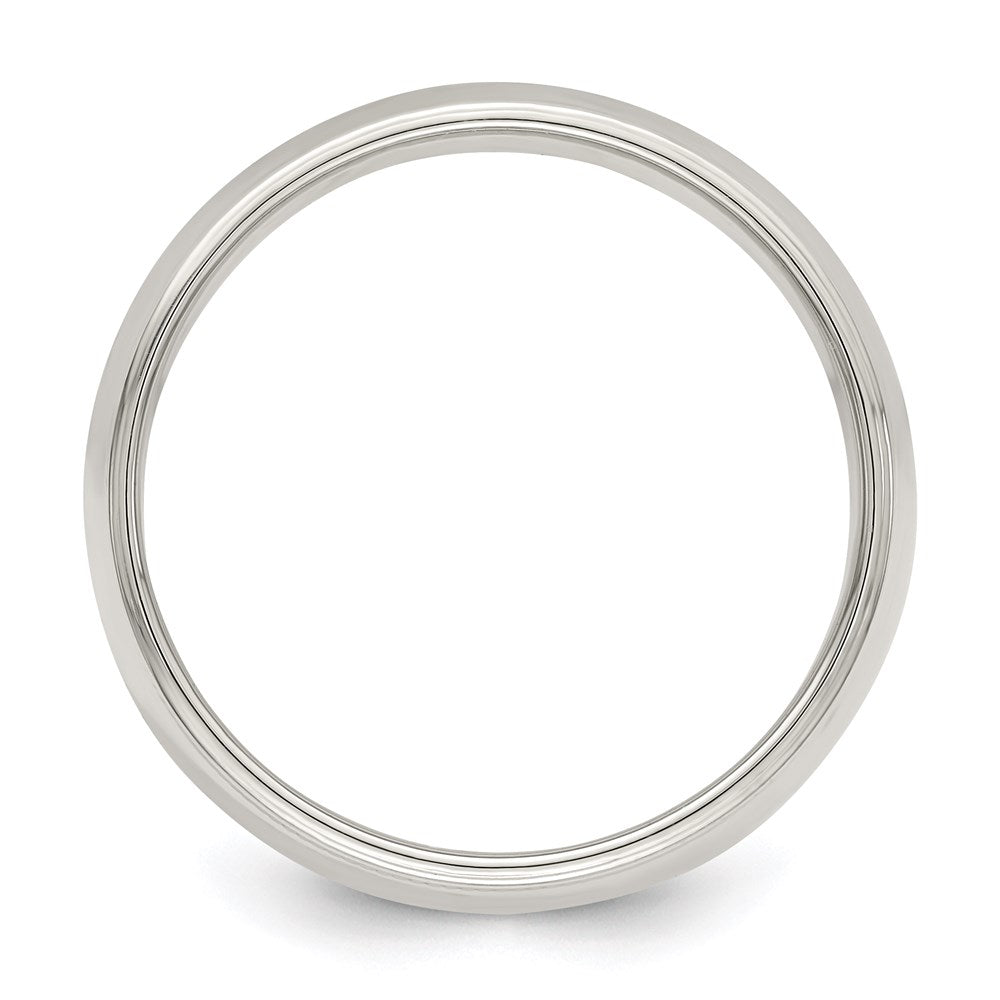 Sterling Silver 7mm Half Round Milgrain Size 7 Band