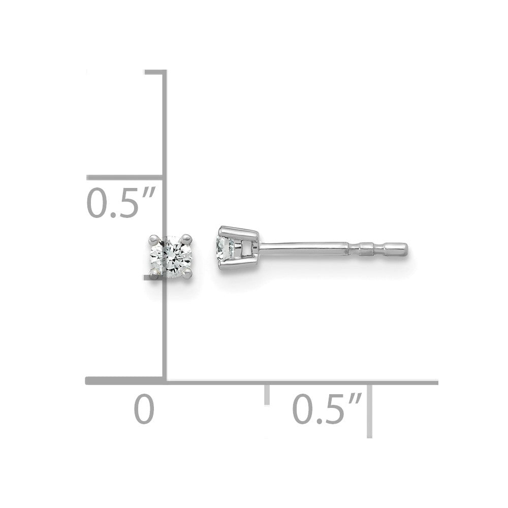 14k White Gold 1/10 ctw Lab Grown Diamond VS/SI+ G+ Round 4 Prong Heavy Wt. Stud Earrings
