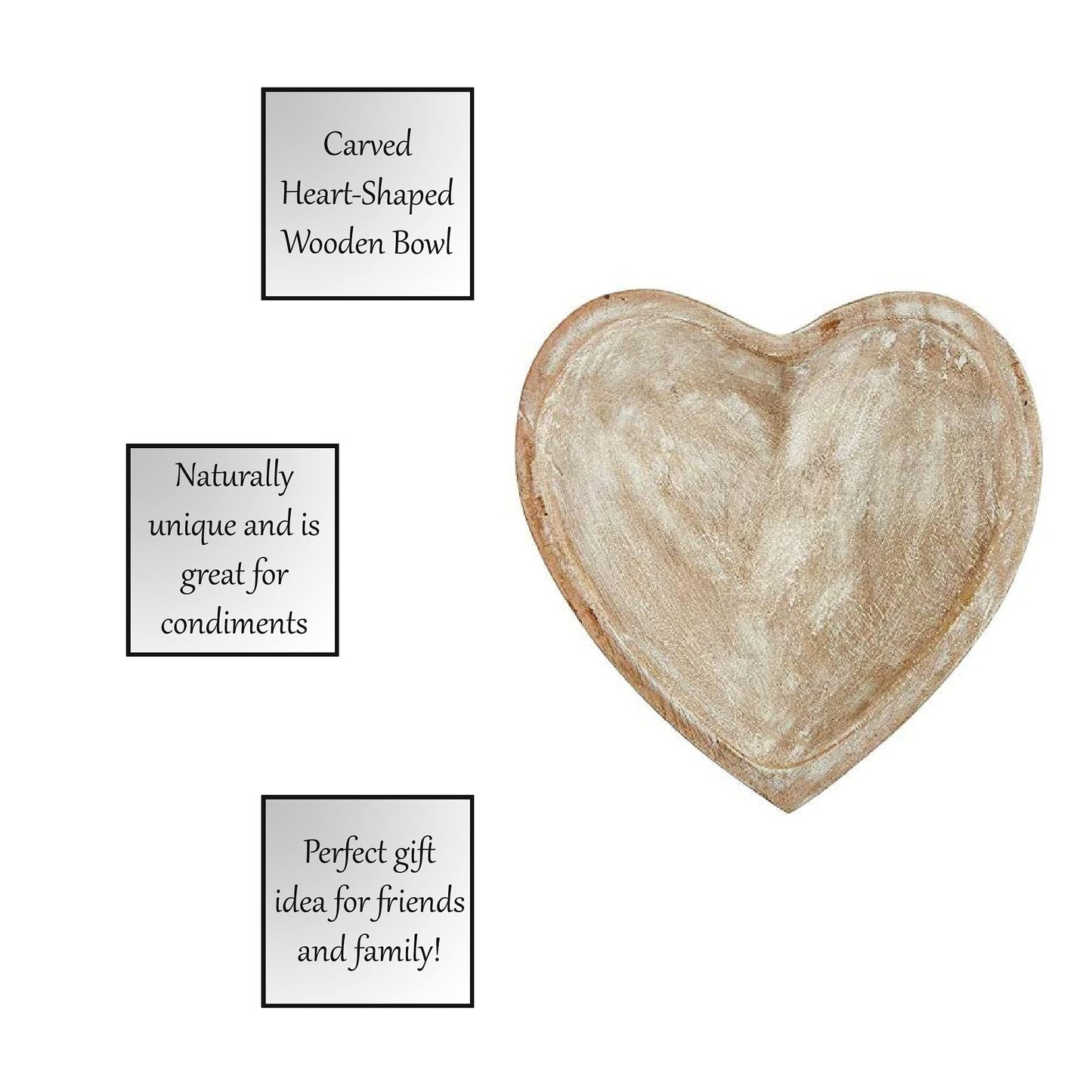 Creative Brands AMR690 6 x 1.5 in. Wooden Heart Table Top, White - Small