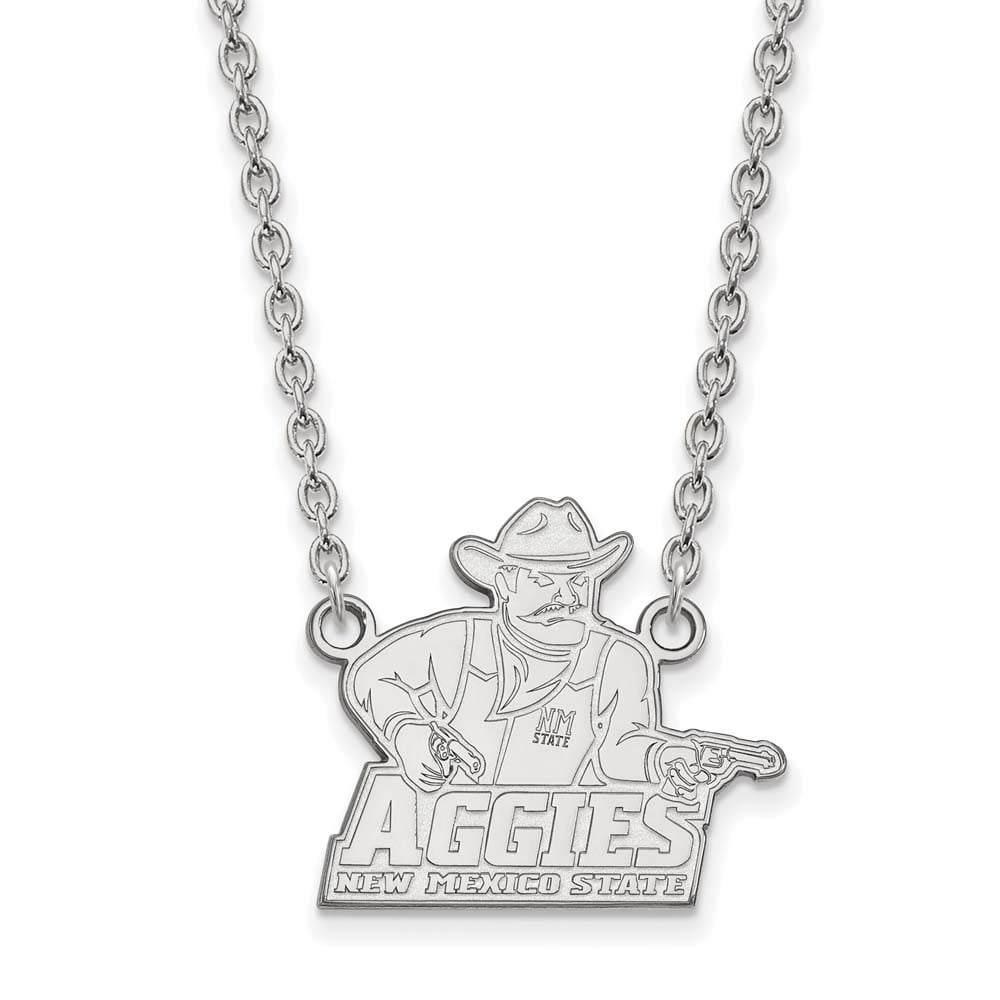 Sterling Silver New Mexico State Large Aggies Pendant Necklace