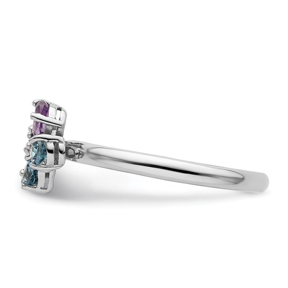 Sterling Silver Stackable Expressions Polished BT & AM Butterfly Ring Size -10