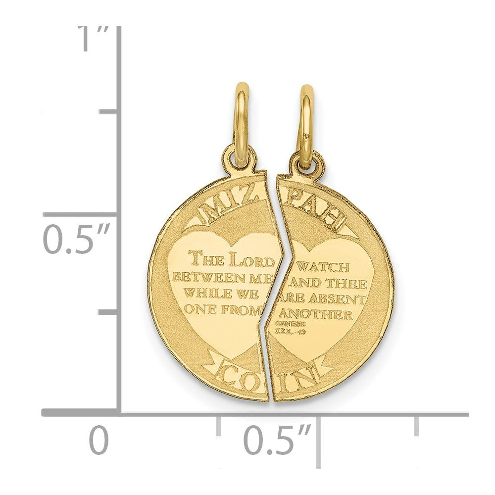 10K Mizpah Charm Yellow Gold