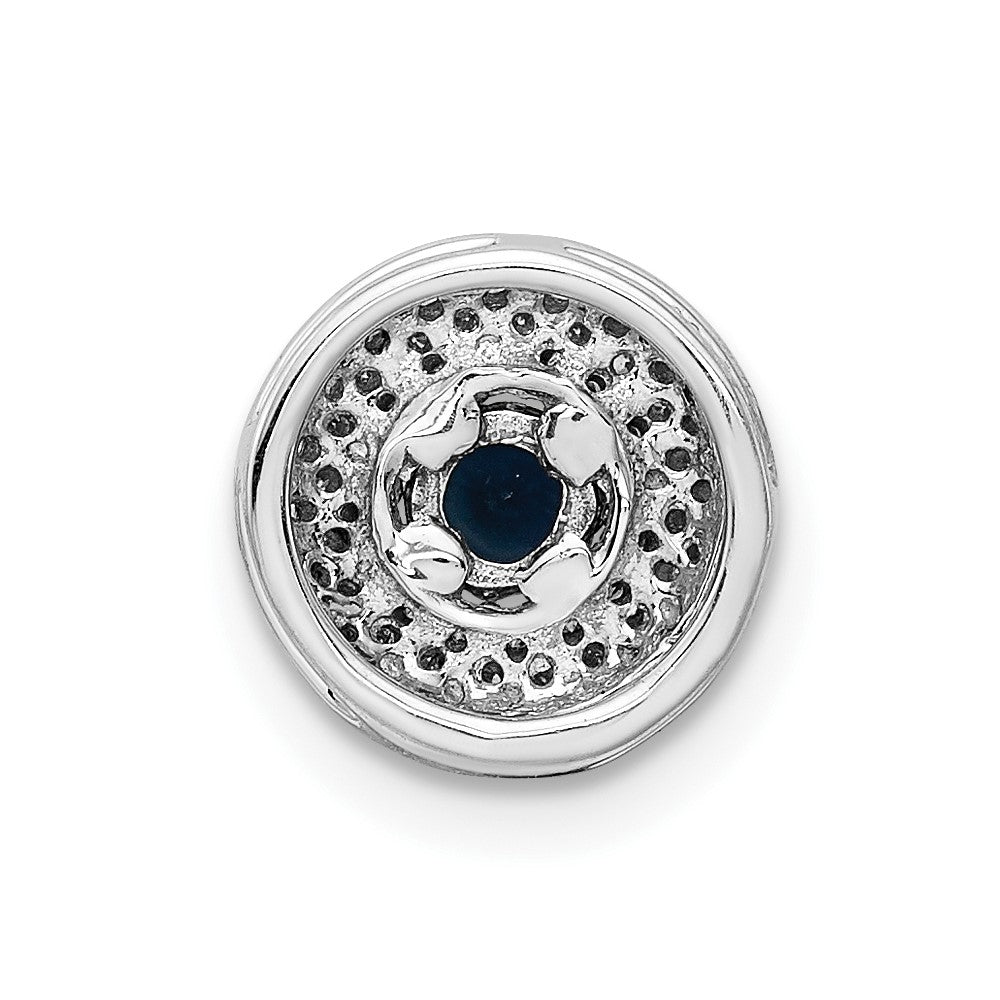 14k White Gold 1/4ct. Diamond and .25 Sapphire Chain Slide