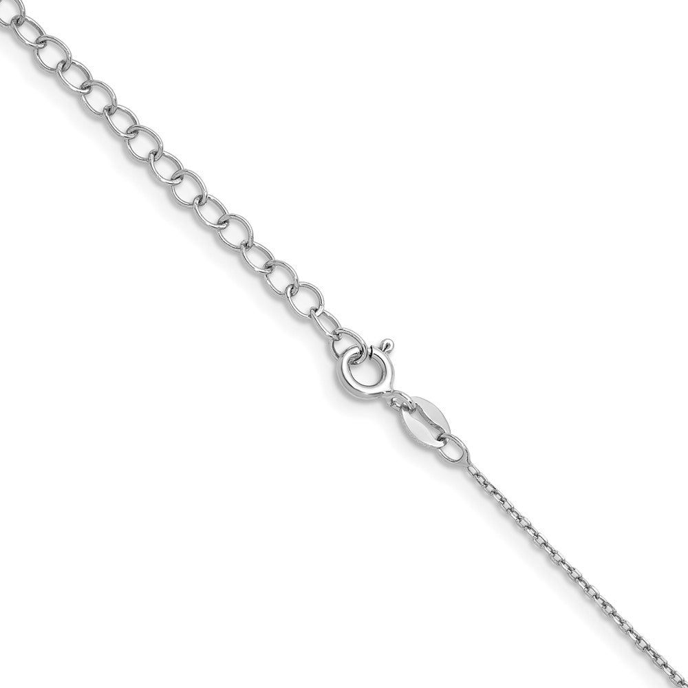 Sterling Silver Platinum-plated Thin 16 inch with a 2 inch extention Cable Chain