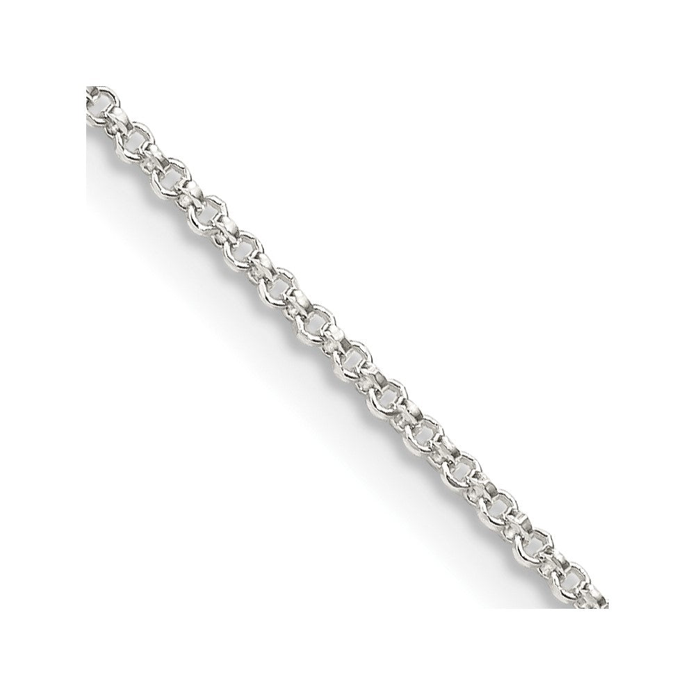 Sterling Silver 1.4mm Diamond-cut Rolo Chain 24 Inches