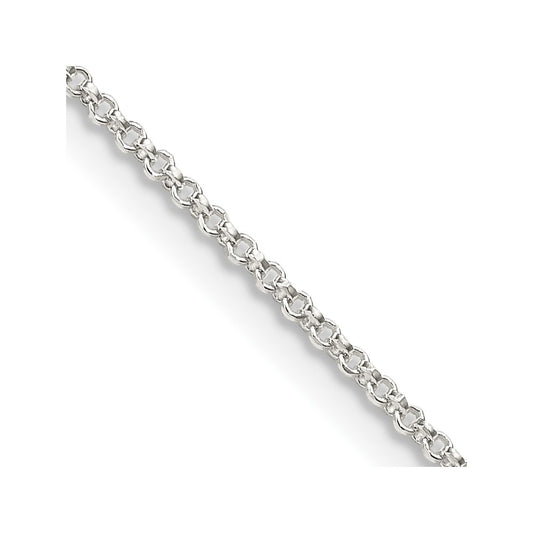 Sterling Silver 1.4mm Diamond-cut Rolo Chain 24 Inches