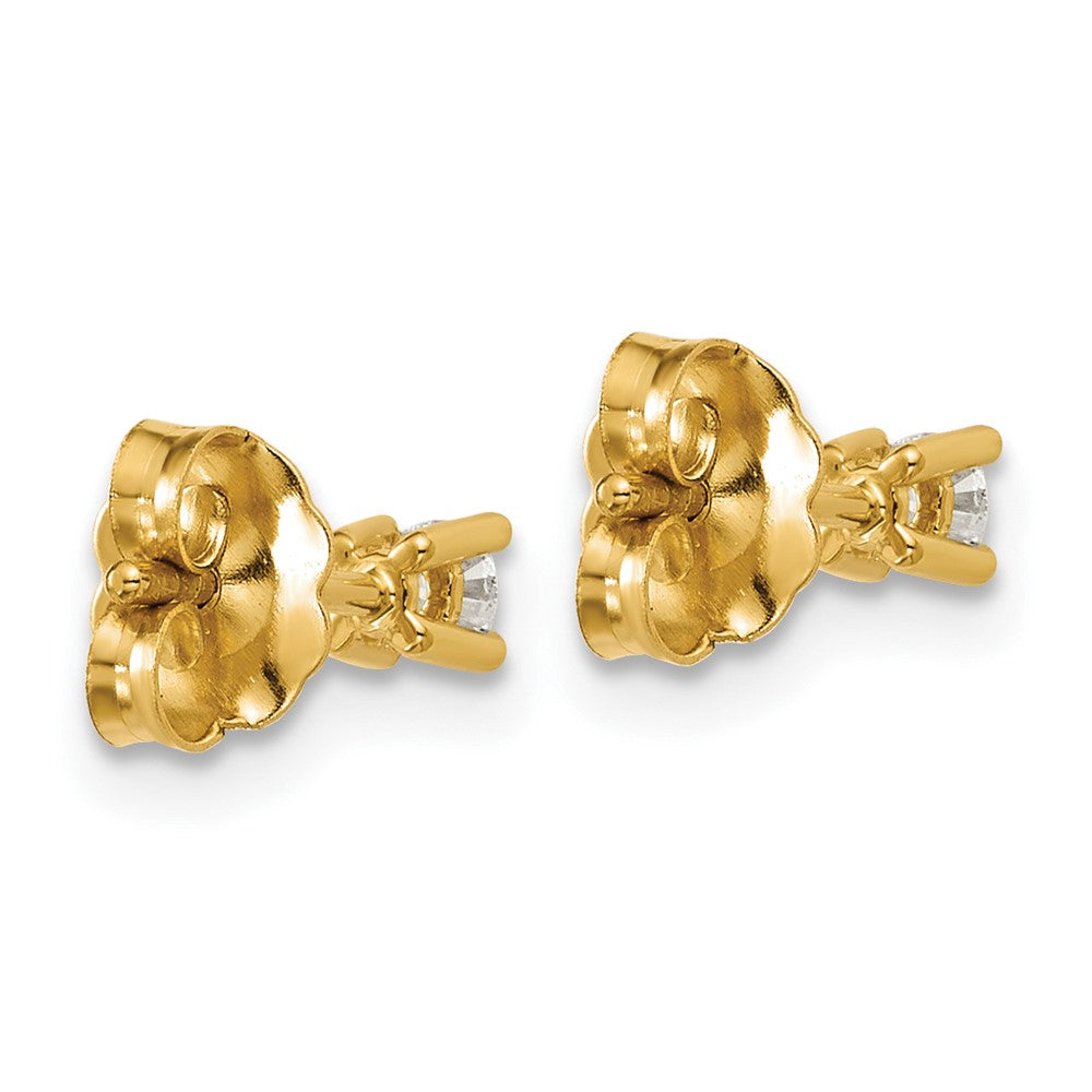 14k Yellow Gold 1/5 ctw Lab Grown Diamond VS/SI+ G+ Round 4 Prong Heavy Wt. Stud Earrings