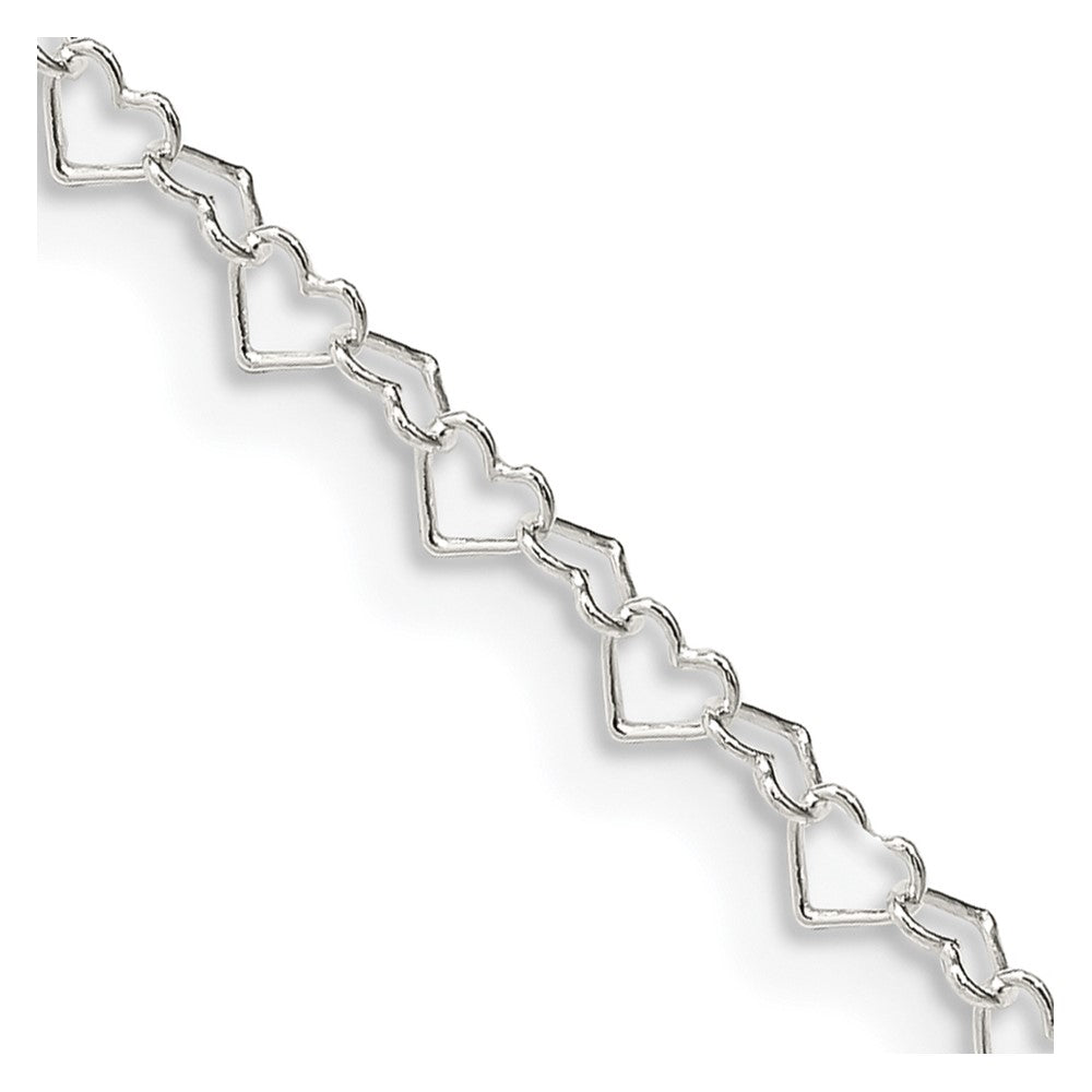 Sterling Silver 3.5mm Fancy Heart Link Chain 18 Inches