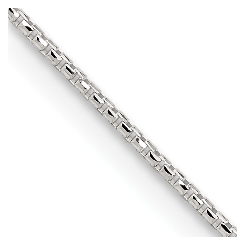 Sterling Silver 1.5mm Diamond-cut Round Box Chain 22 Inches