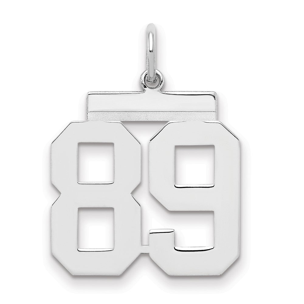 Sterling/Silver Rhodium-plated Polished Number 89 Charm