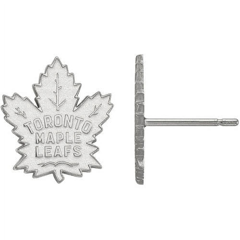 LogoArt NHL Toronto Maple Leafs Sterling Silver Small Post Earrings